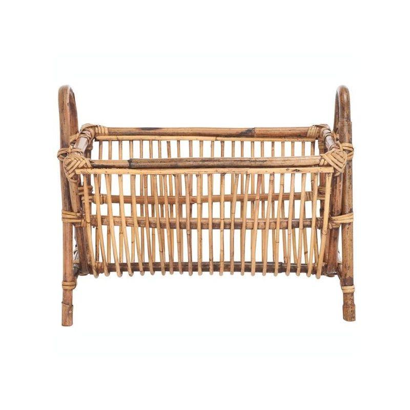 Honey Brown Wash Rattan Freestanding Newspaper Rack