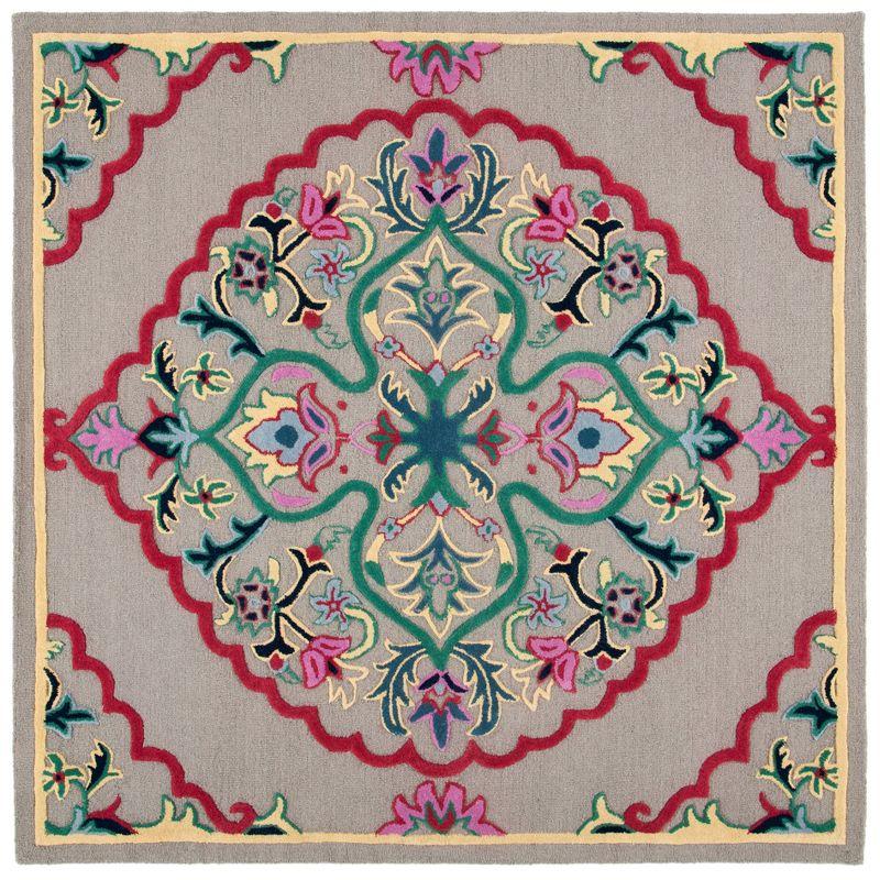 Bellagio BLG605 Hand Tufted Indoor Area Rug - Dark Grey/Multi - 7'x7' - Safavieh