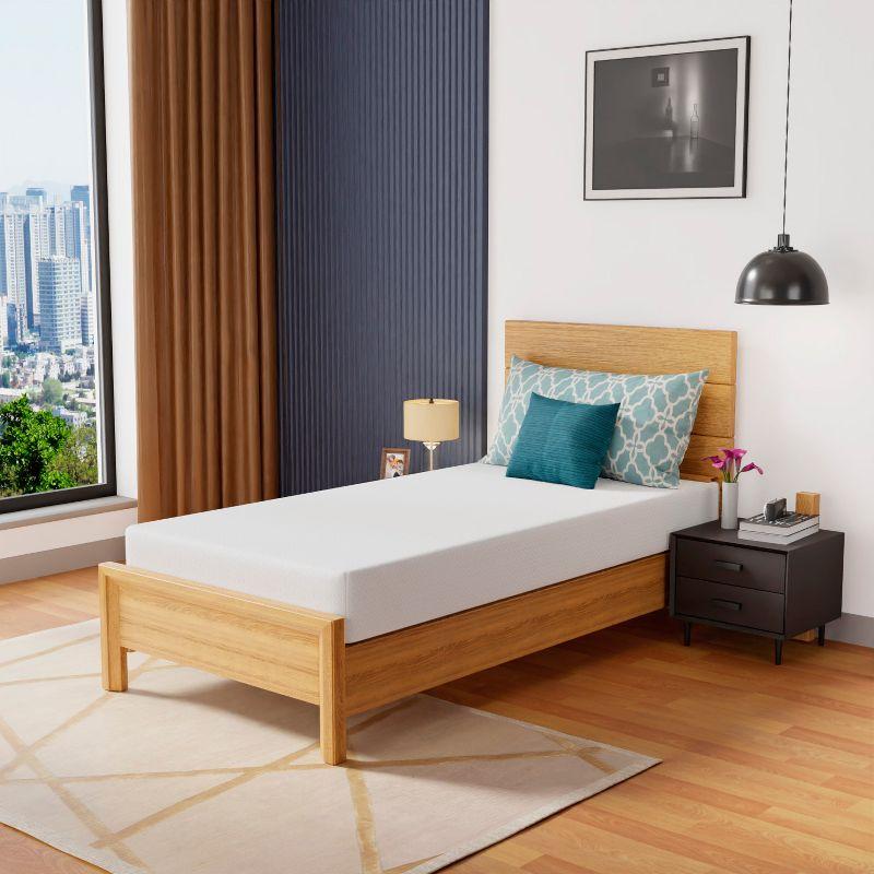 FDW 8 inch Twin Gel Memory Foam Mattress Wave Comfort Foam Mattress 8 inch Mattress, CertiPUR-US Certified,,White Twin