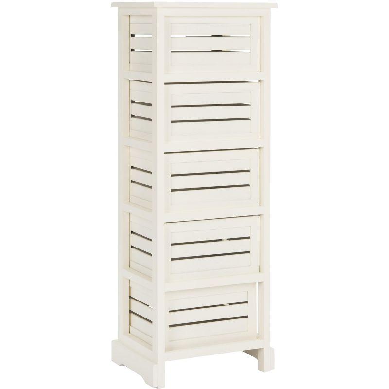 Samara 5 Drawer Cabinet - AMH5714 - Distressed Cream - Safavieh Couture