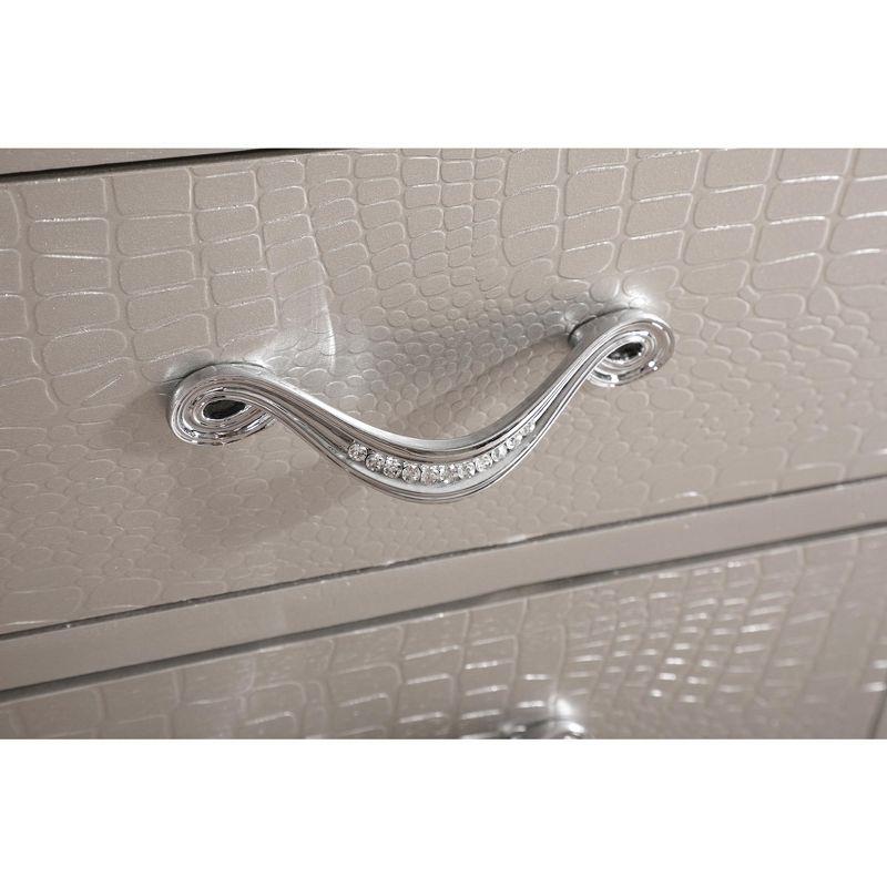 Passion Furniture Lorana 2-Drawer Champagne Nightstand (24 in. H x 21 in. W x 16 in. D)