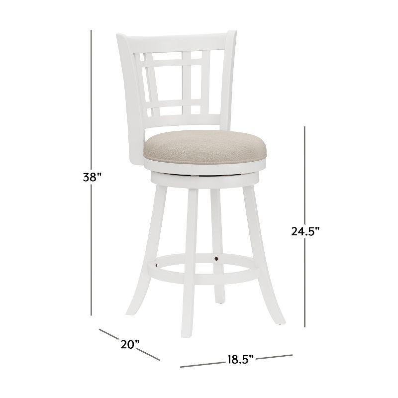 25" Fairfox Swivel Counter Height Barstool with Back, Ecru Upholstery - Hillsdale Furniture