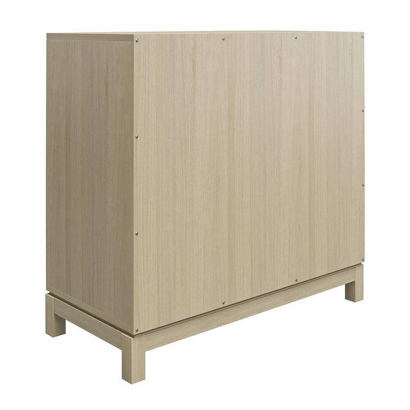 Mr. Kate Neely Accent Cabinet Pale Oak: Vintage Glam Style, MDF & Particle Board, 2 Shelves, 31.9" Height