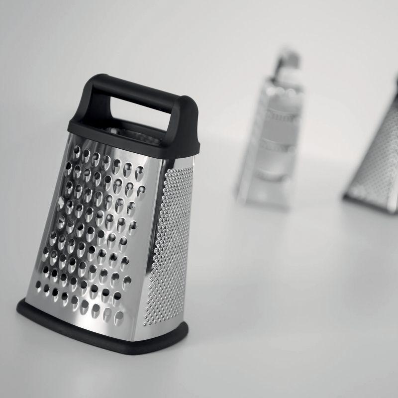 Stainless Steel 4-Sided Box Grater with Handle