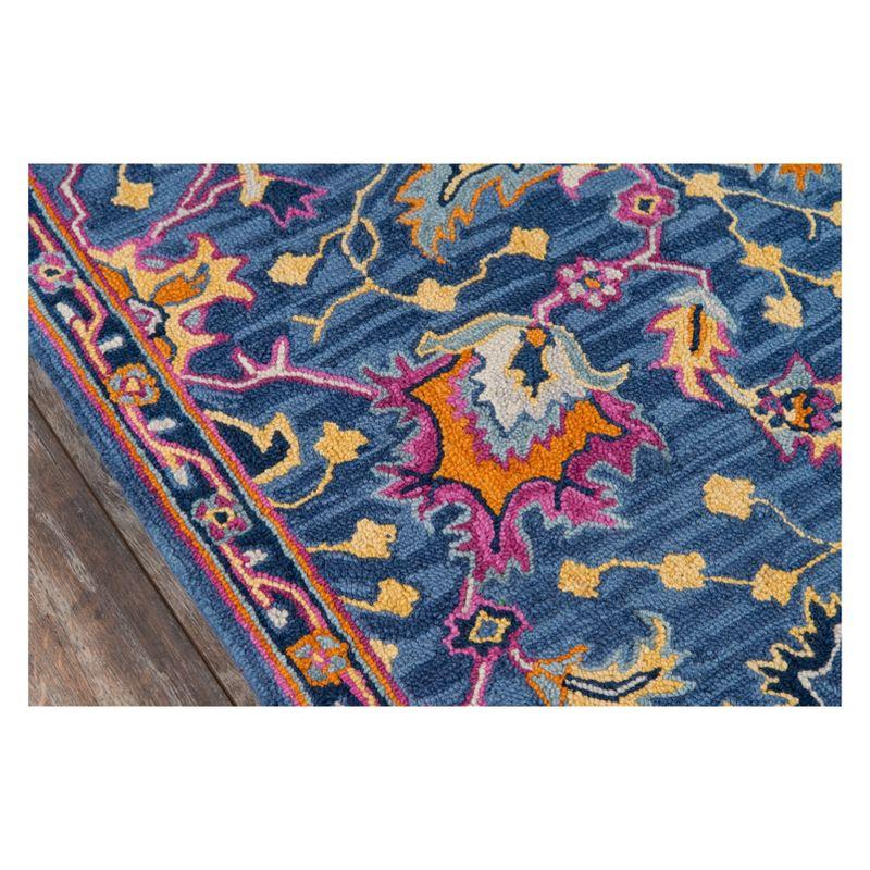 2'3"x7'10" Ibiza Oscar Runner Rug Blue - Momeni: Wool Floral Area Rug, Traditional Tufted Indoor Runner