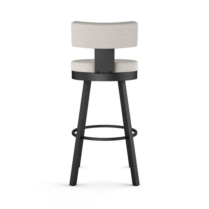 Amisco Morgan Upholstered Barstool: 360 Swivel, 30" Height, Steel Frame, Polyurethane, Spot Clean