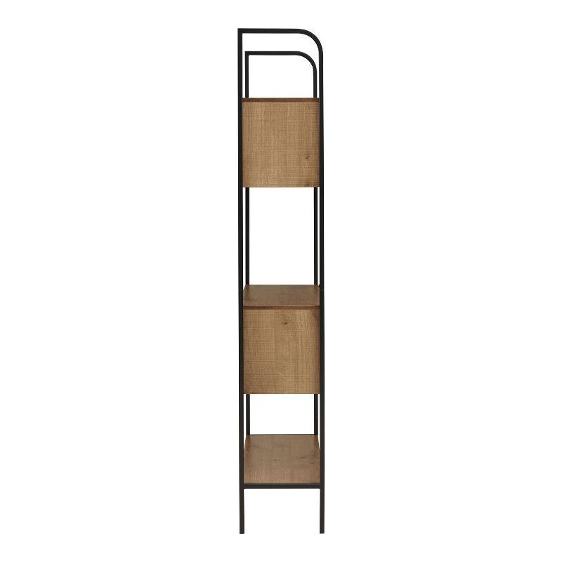 24/7 Shop At Home 66.75" Genifa Bookcase with 5 Shelves Distressed Oak