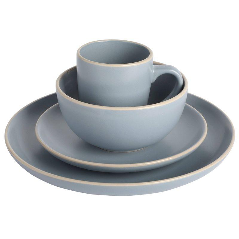 Blue Ceramic 32-Piece Dinnerware Set for 8