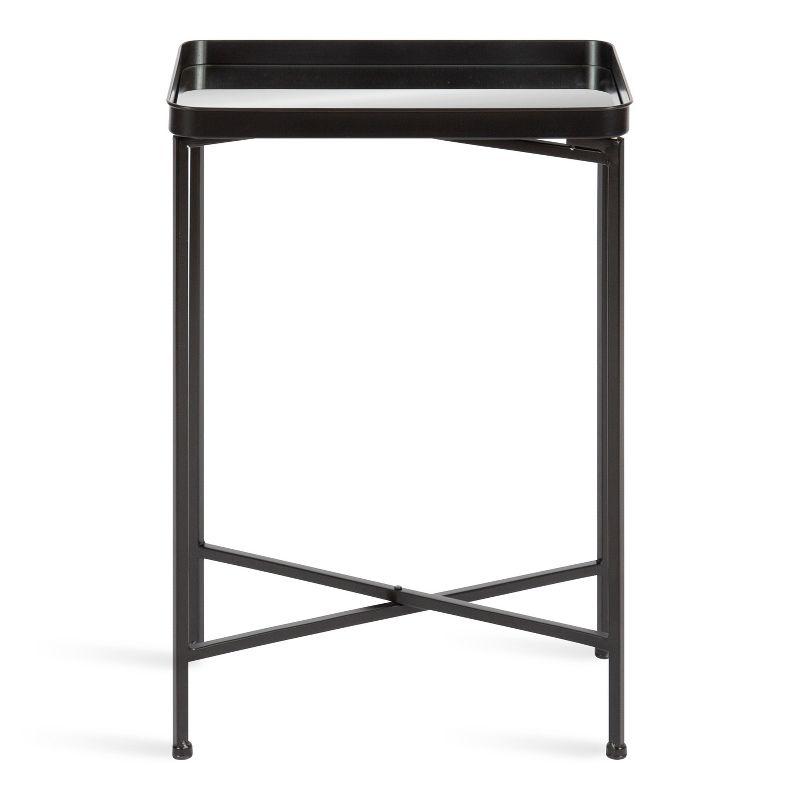 Kate and Laurel Celia Rectangle Metal Side Table, 18x12x26, Black