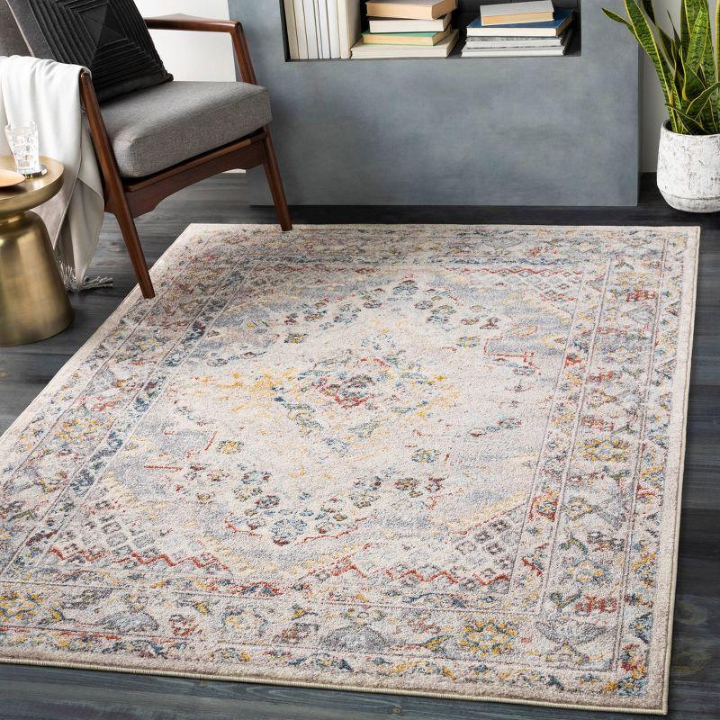 Livabliss 5'3"x7'3" Kashan Traditional Rugs Cream: Medium Pile, Fade & Stain-Resistant, Indoor Use