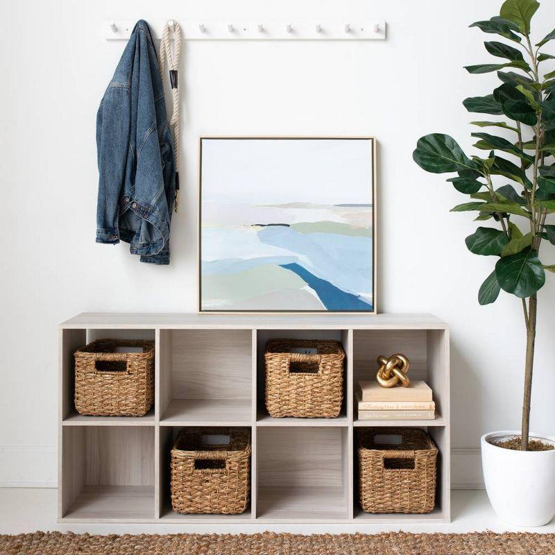 White Oak Transitional 8-Cube Organizer Shelf