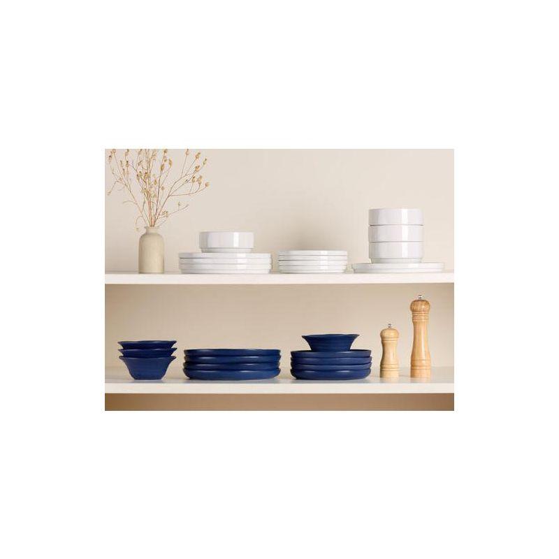 Ceramic Dinnerware Set, 12 Piece, Service for 4, Navy Blue