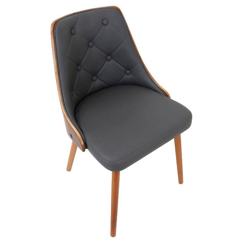 Gianna Mid Century Modern Walnut Dining Chair Wood/Gray - LumiSource: Button Tufted, Curved Frame