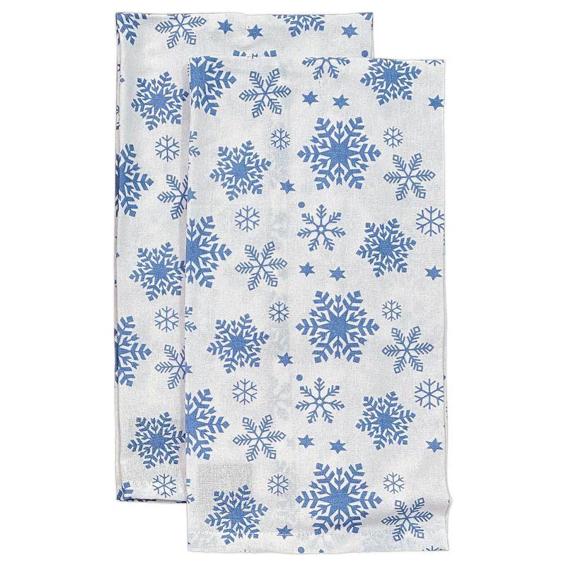 Snowflake Blue and White Cotton 6-Piece Kitchen Set