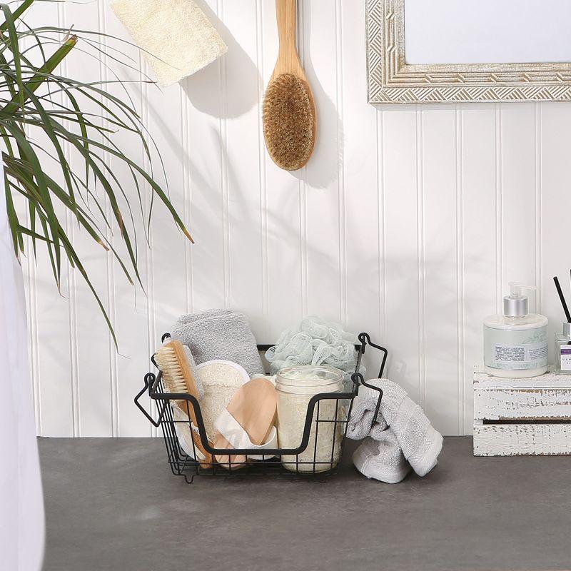 Metal Basket Black Square Small 11X11X6