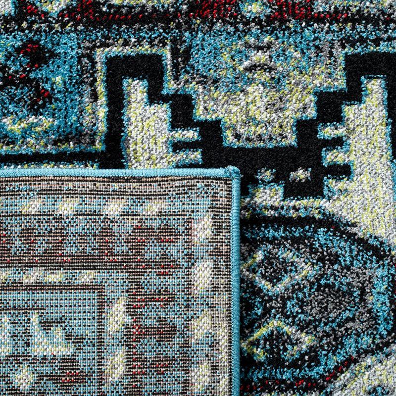 Vintage Hamadan VTH213 Power Loomed Indoor Area Rug - Light Blue/Black - 6'7"x9' - Safavieh
