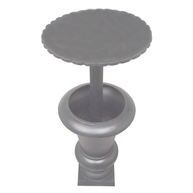 Ornate Cast Aluminum 40" Bird Bath with Planter - Gray - Oakland Living