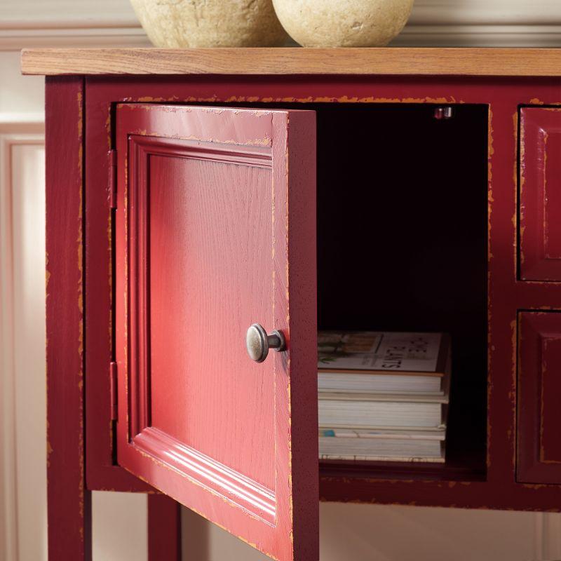 Charlotte Sideboard - AMH6517 - Egyptian Red/Oak - Safavieh Couture