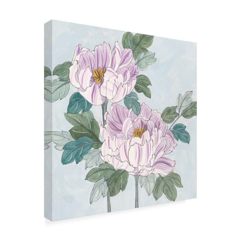 Trademark Fine Art - Melissa Wang  Striped Peonies II Canvas Art