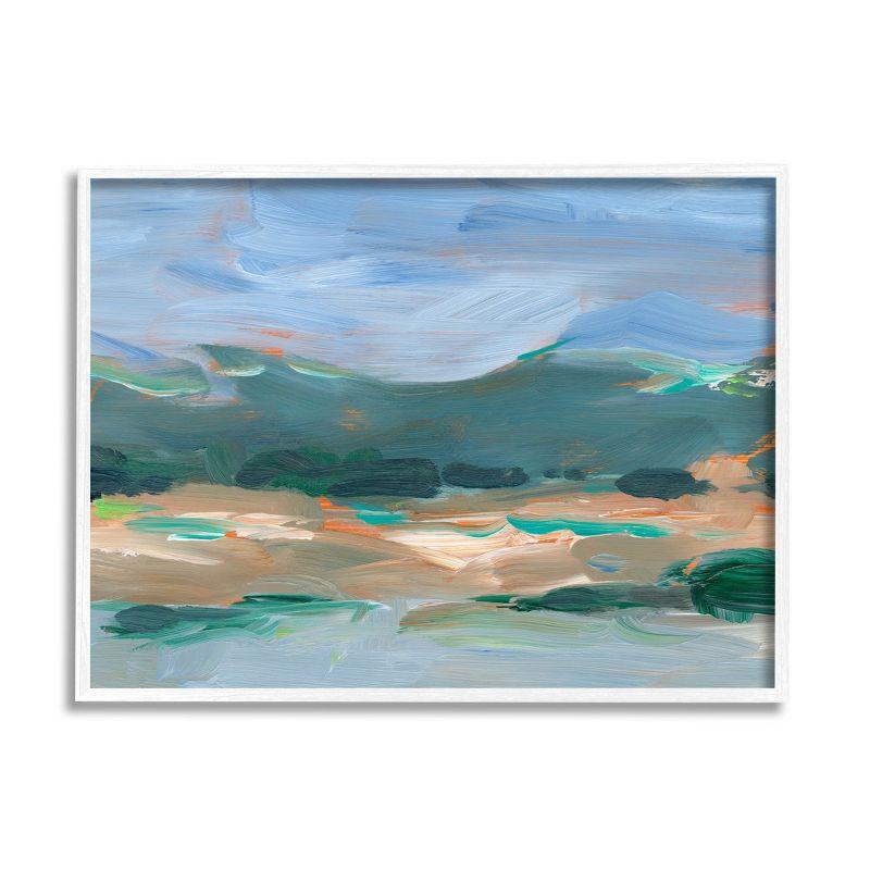 White Framed Abstract Landscape Canvas Art 14 x 11