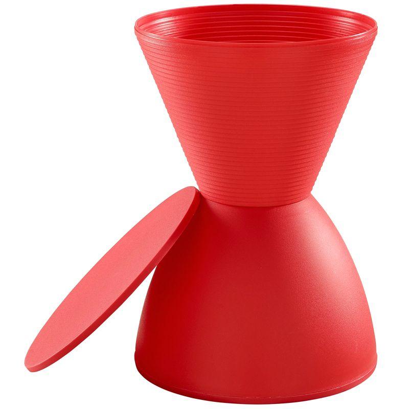 Modway Haste Stool Red : Plastic Round Accent Bench, No Assembly, Spot Clean, 17" Height