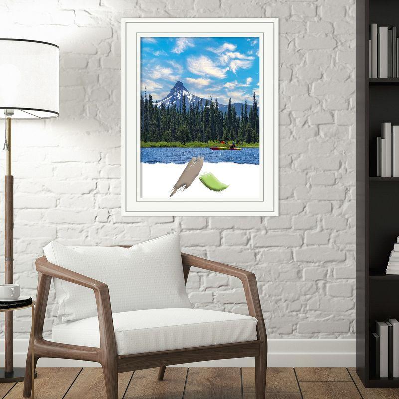 Amanti Art Craftsman White Wood Picture Frame Opening Size 18x24 in.