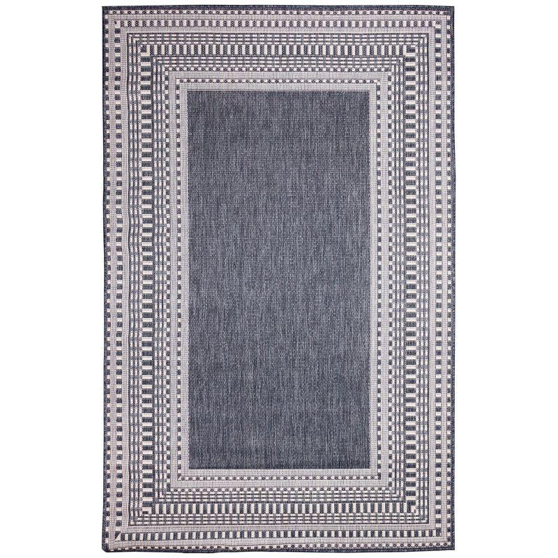 Liora Manne Malibu Etched Border Indoor/Outdoor Rug Navy 3'3" x 4'11"