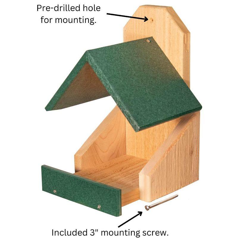 Green Cedar and Poly Lumber Wall-Mounted Birdhouse