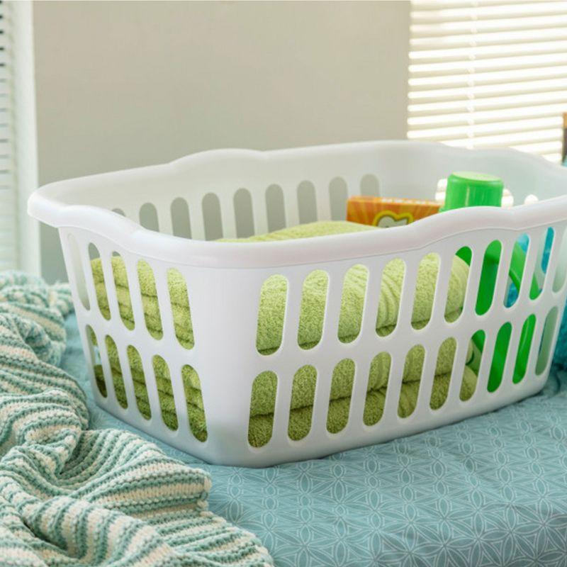 Sterilite Sterilite 1.5 Bu Rectangular Laundry Basket, Classic Design to Carry Clothes to Laundry Room (Set of 12)