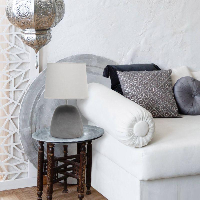 Round Concrete Table Lamp with Shade - Simple Designs