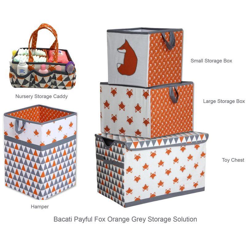 Bacati - Playful Fox Orange/Gray Storage Toy Chest