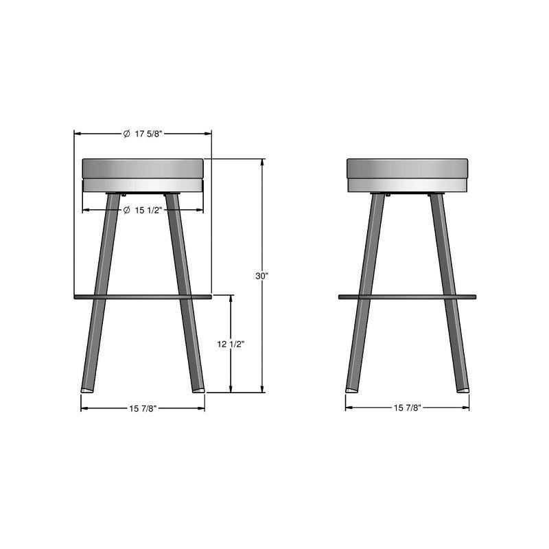 Amisco Swice Upholstered Barstool Gray/Gold: 30" Height, Polyester, Steel Frame, 300 lbs Capacity