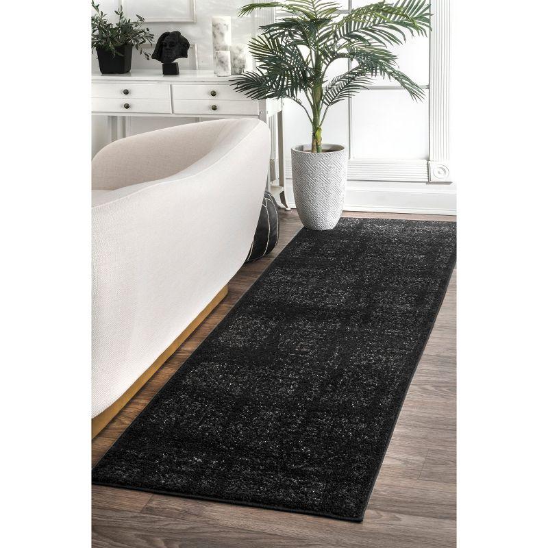 Nuloom Arlena Medallion 2x6 Runner Indoor Area Rug for Living Room Bedroom Dining Room Entryway Hallway Kitchen, Black/Grey