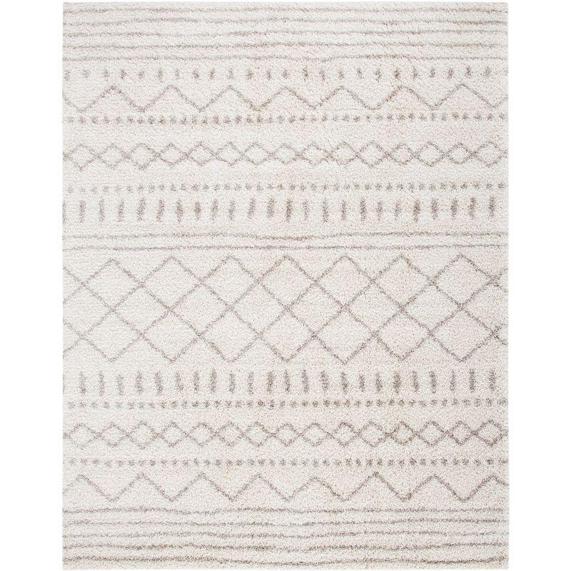 Arizona Shag ASG741 Power Loomed Indoor Area Rug - Ivory/Beige - 6'7"x9'2" - Safavieh