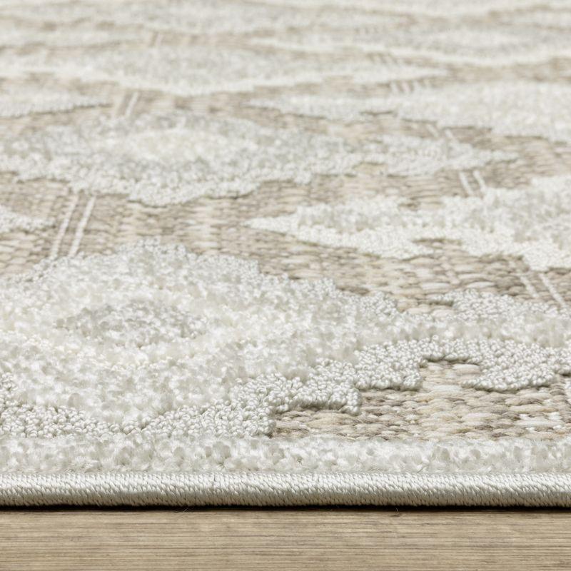 Captiv8e Designs 7'10"x10'10" Tiana Global Medallions Beige/Gray Area Rug