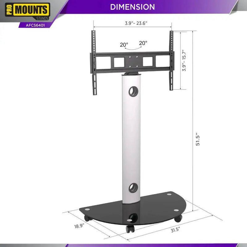 Promounts Mobile TV Cart with Swivel Mount for TVs 32" - 72" Up to 88 lbs