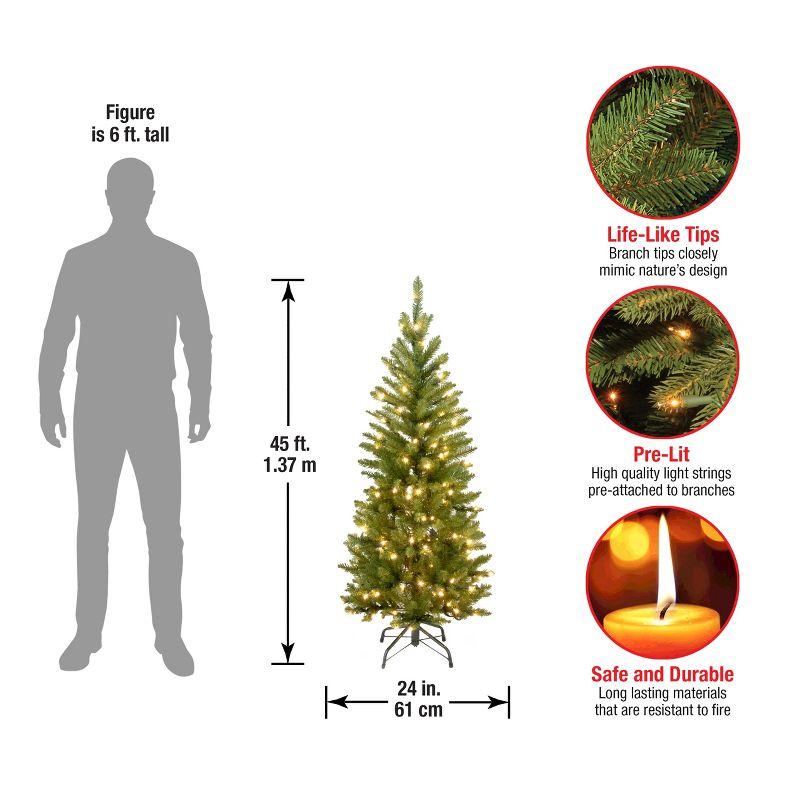 Pencil Slim Kingswood Fir Artificial Christmas Tree Clear Lights - National Tree Company