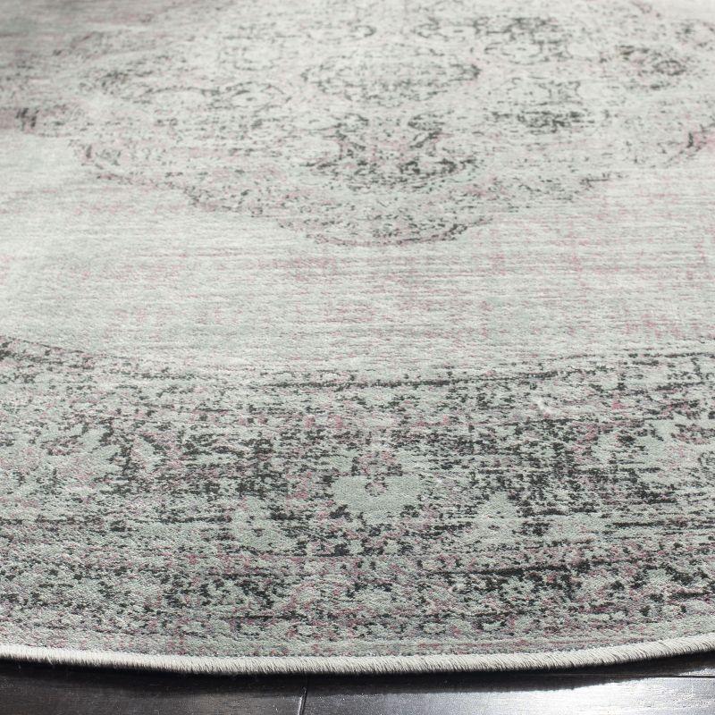 Vintage VTG112 Power Loomed Indoor Skid-Resistant Area Rug - Light Blue - 6' Round - Safavieh