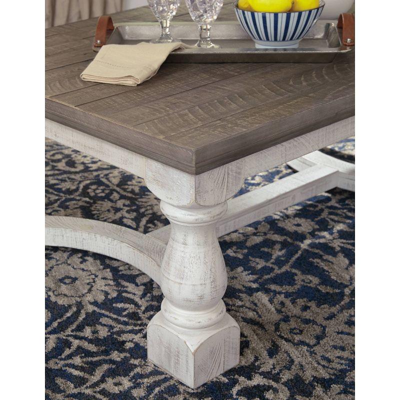 Havalance Coffee Table Gray/White - Signature Design by Ashley: Distressed Two-Tone, Trestle Base, Wood Legs