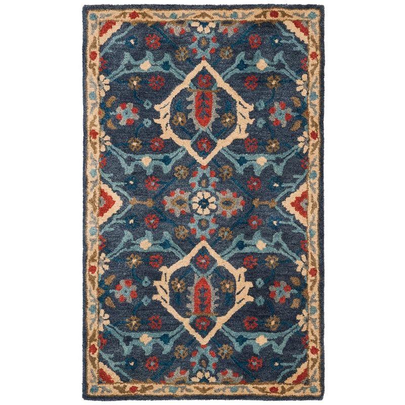 Heritage HG416 Hand Tufted Area Rug - Navy/Multi - 3'x5' - Safavieh.