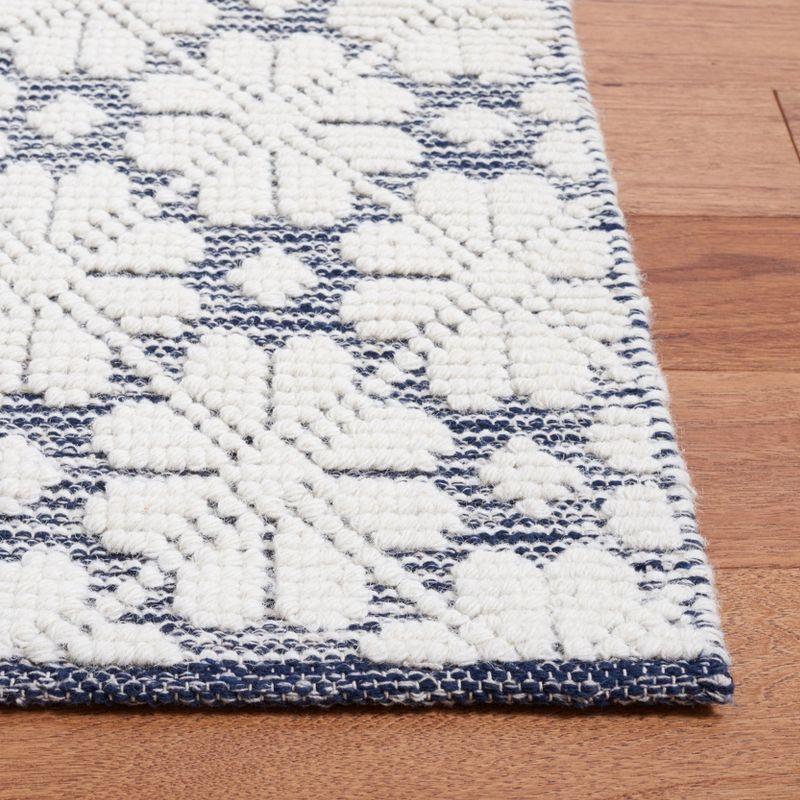 Martha Stewart MSR3503 Hand Woven Runner Rug - Ivory/Navy - 2'3"x8' - Safavieh.