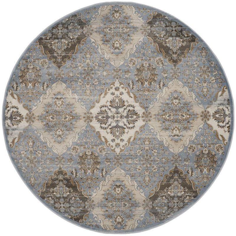 Vintage VTG572 Power Loomed Indoor Area Rug - Light Blue/Ivory - 6'7" Round - Safavieh