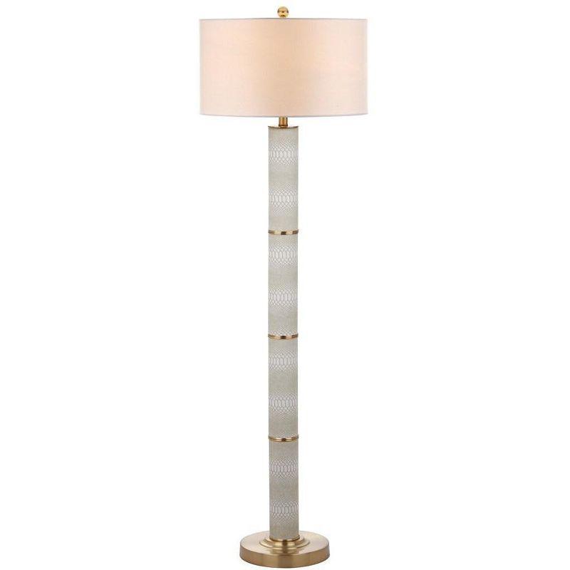 Marcello 60.5" Traditional Faux Snakeskin Floor Lamp in Off-White