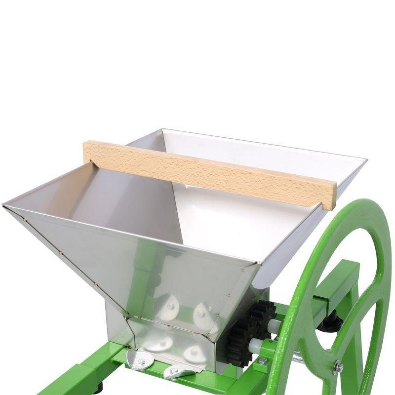 Citrus Juicer Manual, Hand Juicer With Wheel, Stand, 7L Stainless Steel Portable Fruit Crusher, Fruit Scratter Pulper