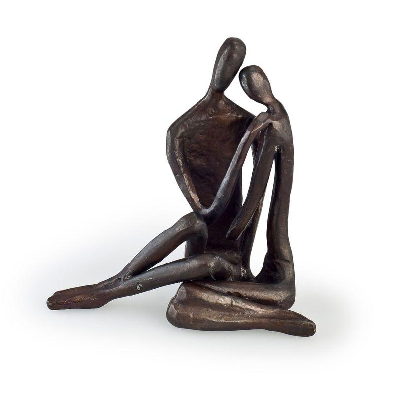 Small Bronze Couple Embracing Sculpture