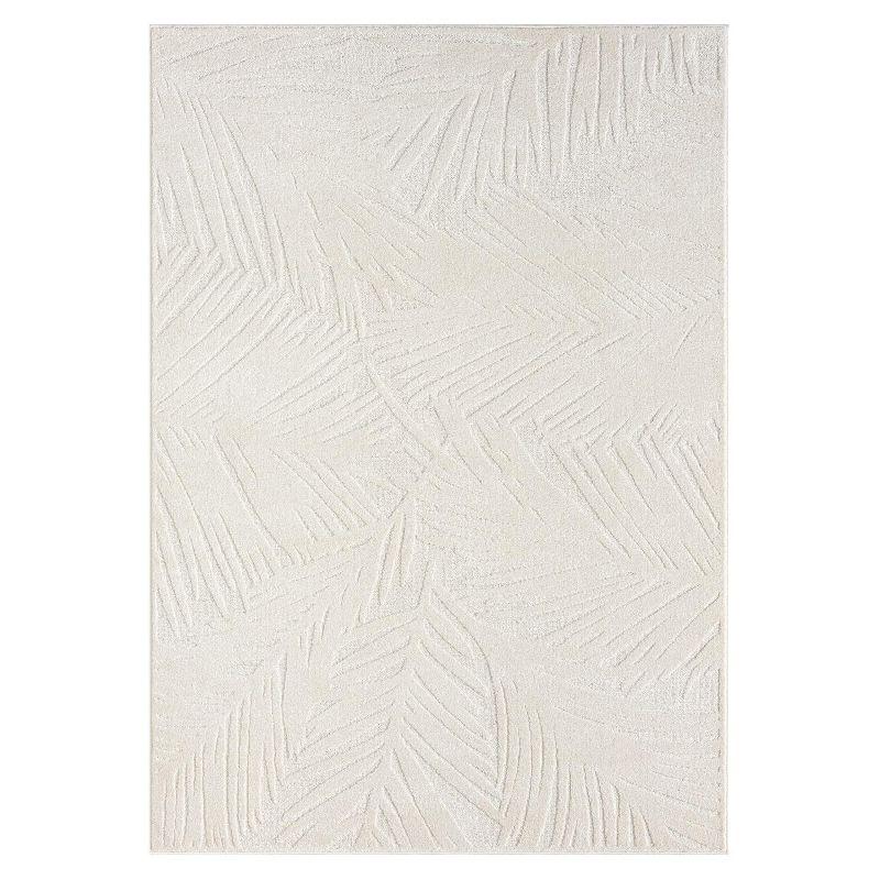 Luxe Weavers Floral Palm Leaf Cream 5x7 Area Rug