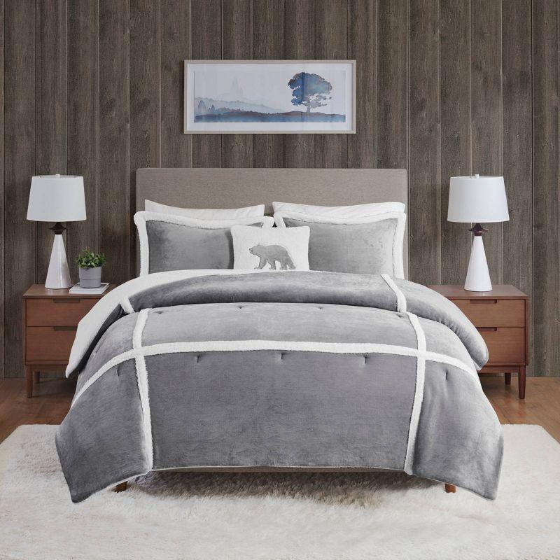 Woolrich King Orlen Plush to Faux Shearling Comforter Set