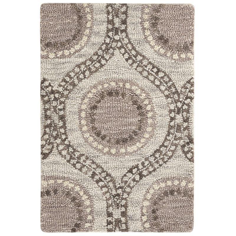 Gray Medallion Hand Tufted Wool 8' x 10' Rug