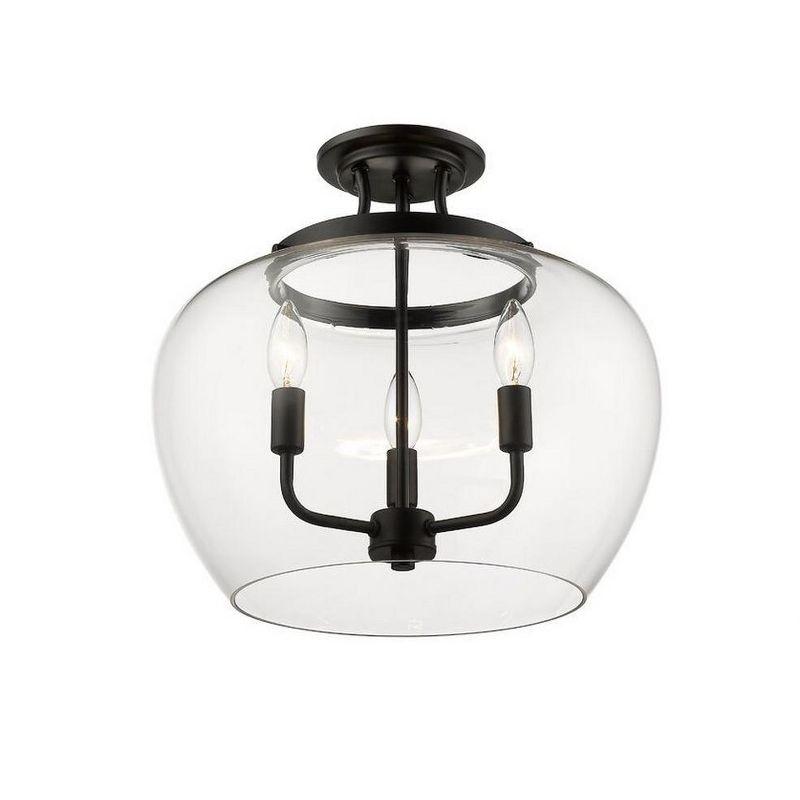 Z-Lite Joliet 3 - Light Semi-Flush Mount in  Matte Black