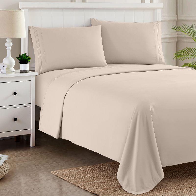 4 Piece Sheet Set, Ultra Soft 1800 Series, Double Brushed Microfiber by Sweet Home Collection®